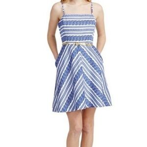 NWOT blue and white stripe rope dress